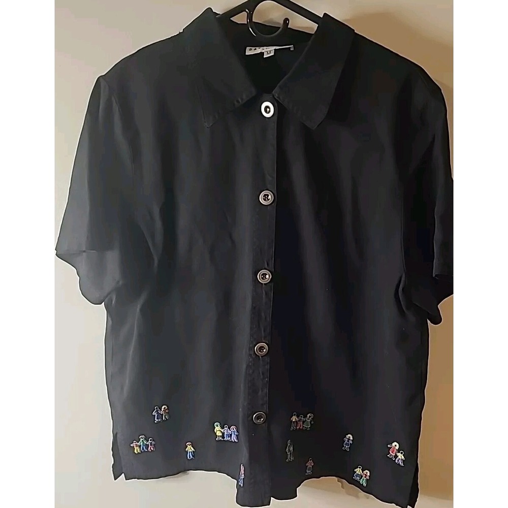 1980s Vintage David Dart Tshirt With Embroidered‎ People